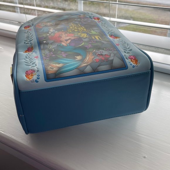 Loungefly Disney Ariel Stained Glass Backpack New - Picture 10 of 10